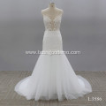 factory price bridal New Design White Long Sleeve beaded Slim Fit Bride bride Dress